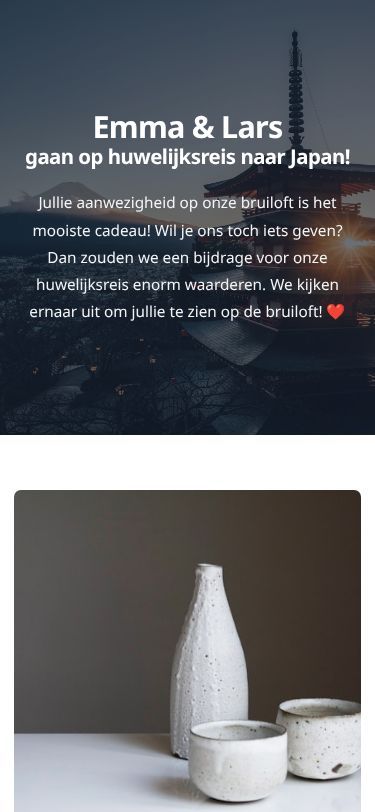 Screenshot van de gemaakte giftlijst